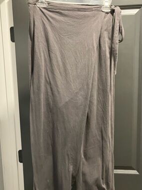 Wide Leg Wrap Pants in Gray